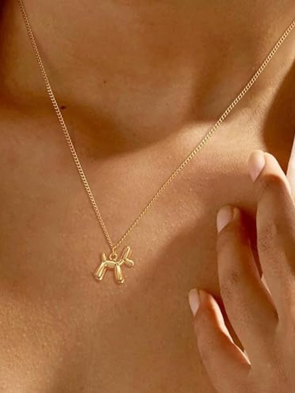 Neiman Marcus 14K Gold Plated Balloon Dog Necklace